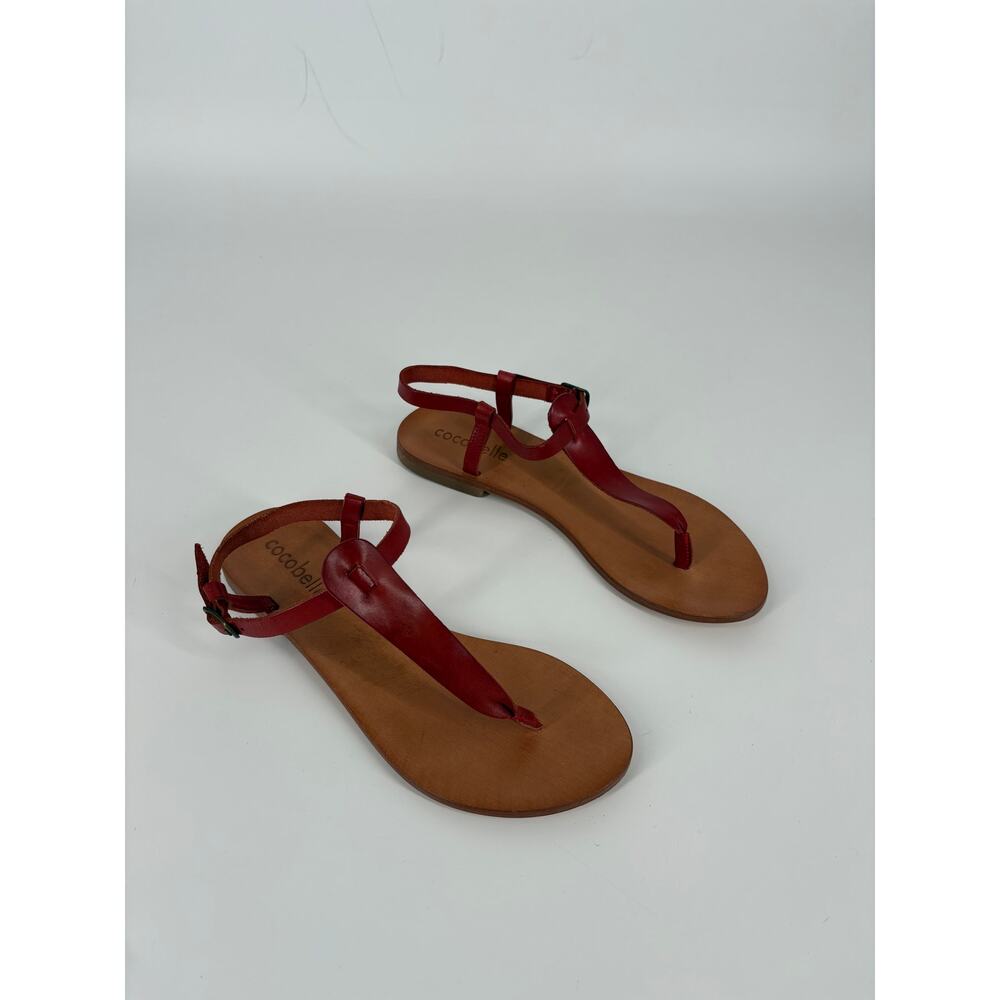 Cocobelle Women's Red Leather Sandals (SB11)